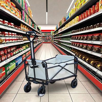 大容量 シルバー折りたたみ トロッリー キャンピング 釣り ショッピング 携帯