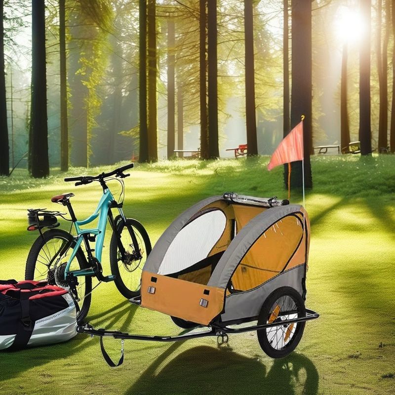 子供の小車 バイクのトレーラー ペット 屋外キャンプトレーラー フロント14インチタイヤ